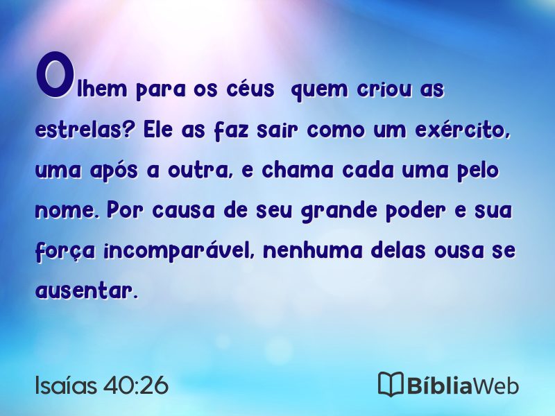 Isaías 40:26 em imagem para compartilhar