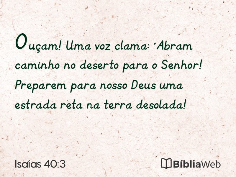 Isaías 40:3 em imagem para compartilhar