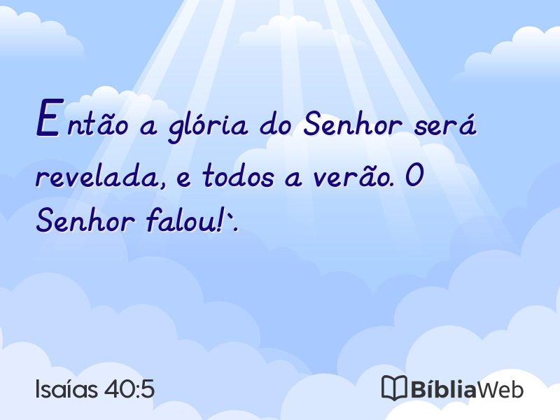 Isaías 40:5 em imagem para compartilhar
