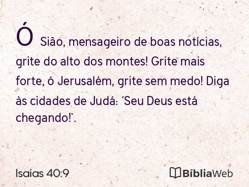 Isaías 40:9 em imagem para compartilhar