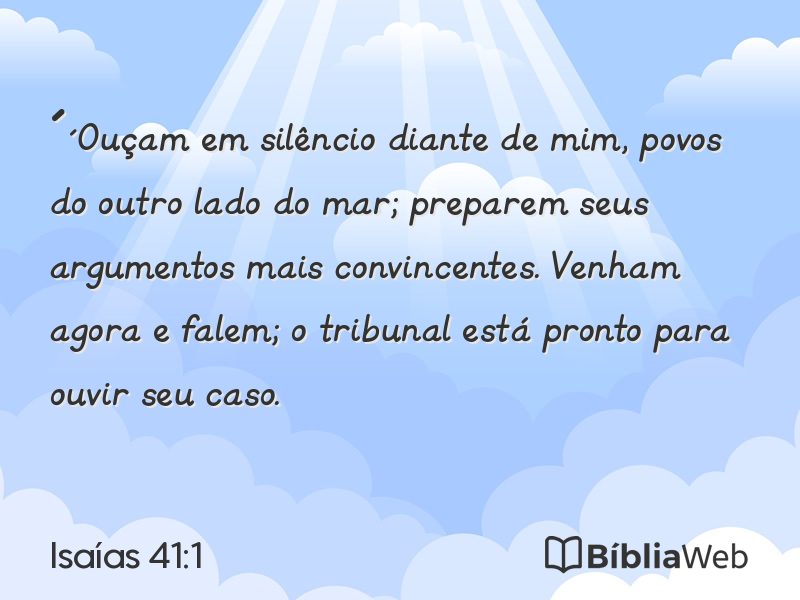 Isaías 41:1 em imagem para compartilhar