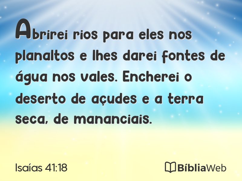 Isaías 41:18 em imagem para compartilhar