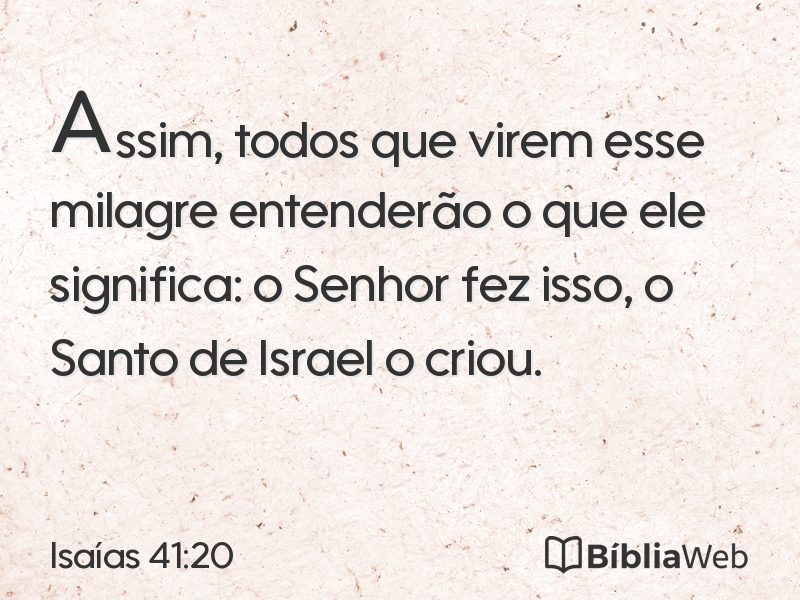 Isaías 41:20 em imagem para compartilhar