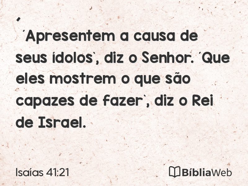 Isaías 41:21 em imagem para compartilhar