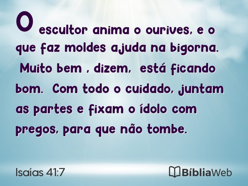Isaías 41:7 em imagem para compartilhar