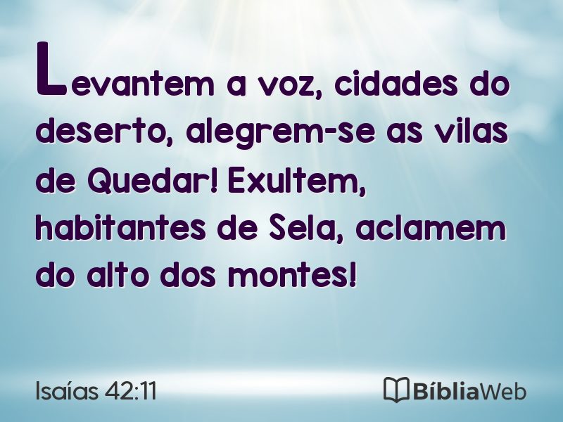 Isaías 42:11 em imagem para compartilhar
