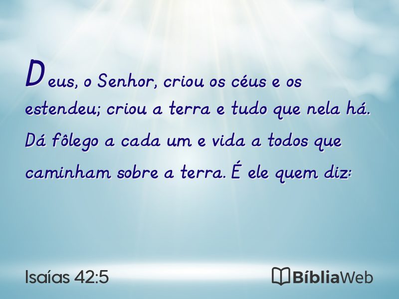 Isaías 42:5 em imagem para compartilhar