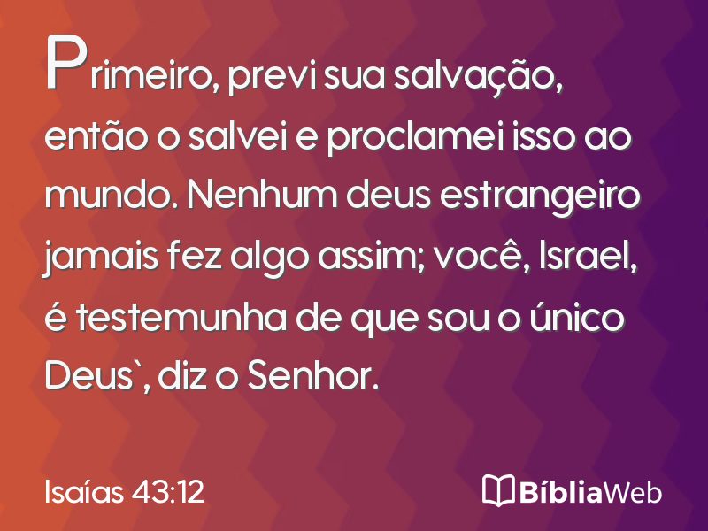 Isaías 43:12 em imagem para compartilhar