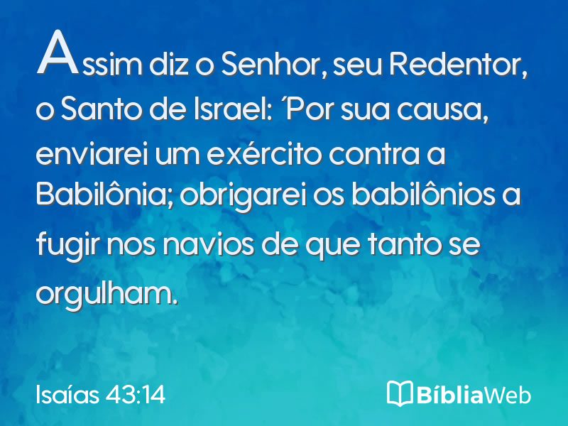 Isaías 43:14 em imagem para compartilhar