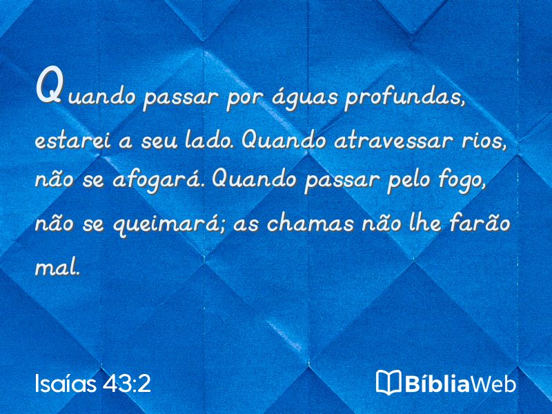Isaías 43:2 em imagem para compartilhar