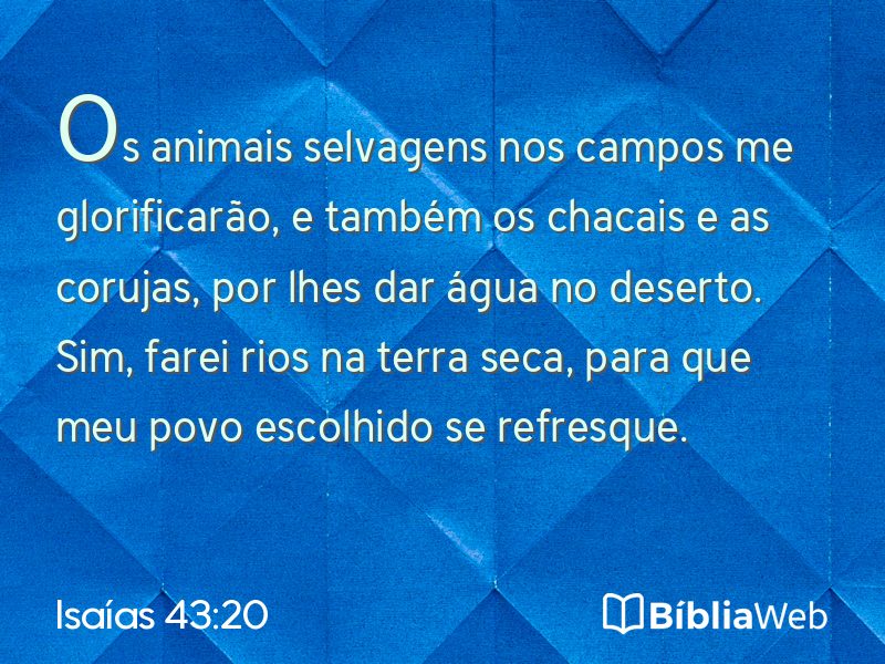 Isaías 43:20 em imagem para compartilhar