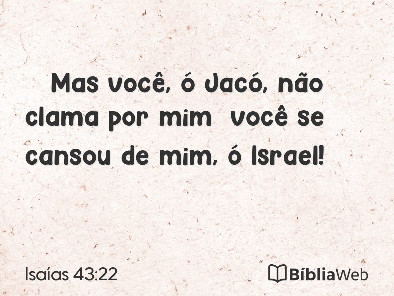 Isaías 43:22 em imagem para compartilhar