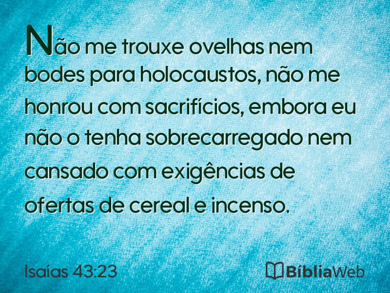 Isaías 43:23 em imagem para compartilhar