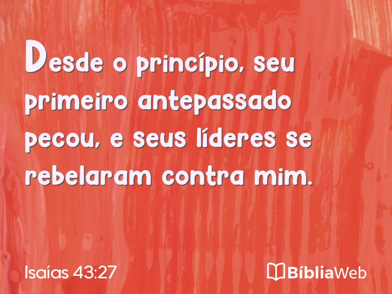 Isaías 43:27 em imagem para compartilhar