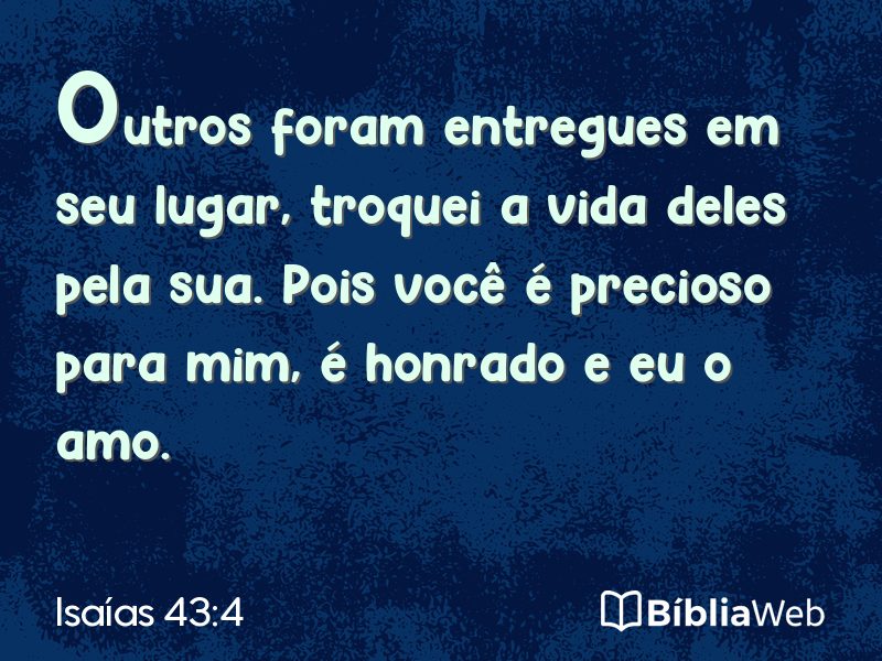 Isaías 43:4 em imagem para compartilhar