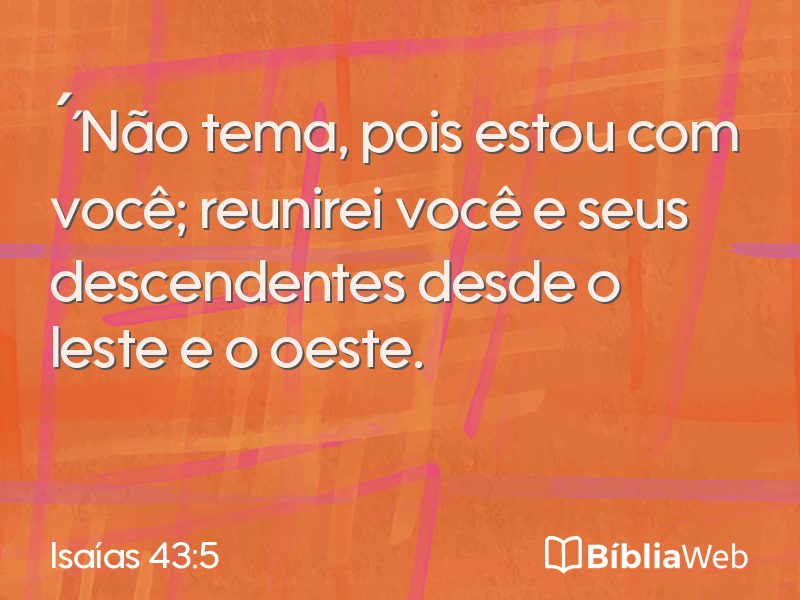 Isaías 43:5 em imagem para compartilhar