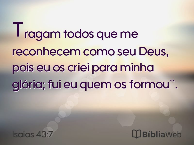 Isaías 43:7 em imagem para compartilhar