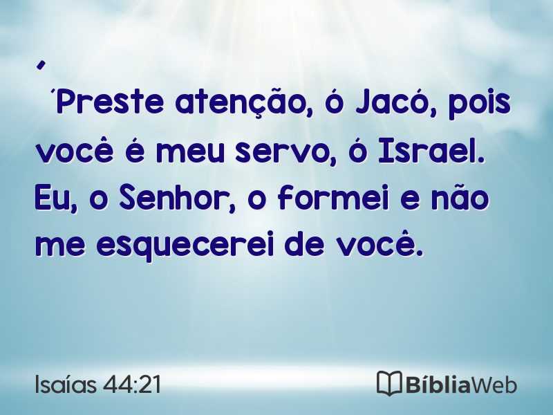 Isaías 44:21 em imagem para compartilhar