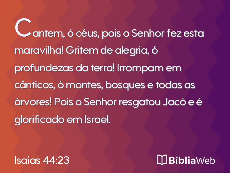 Isaías 44:23 em imagem para compartilhar