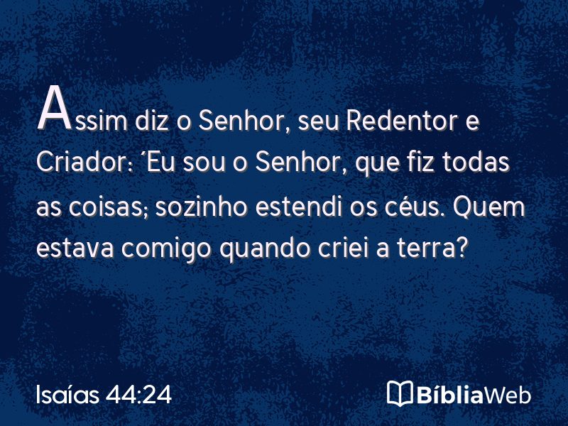 Isaías 44:24 em imagem para compartilhar