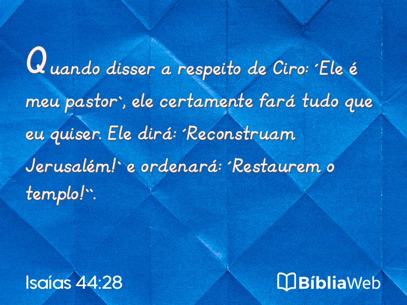 Isaías 44:28 em imagem para compartilhar