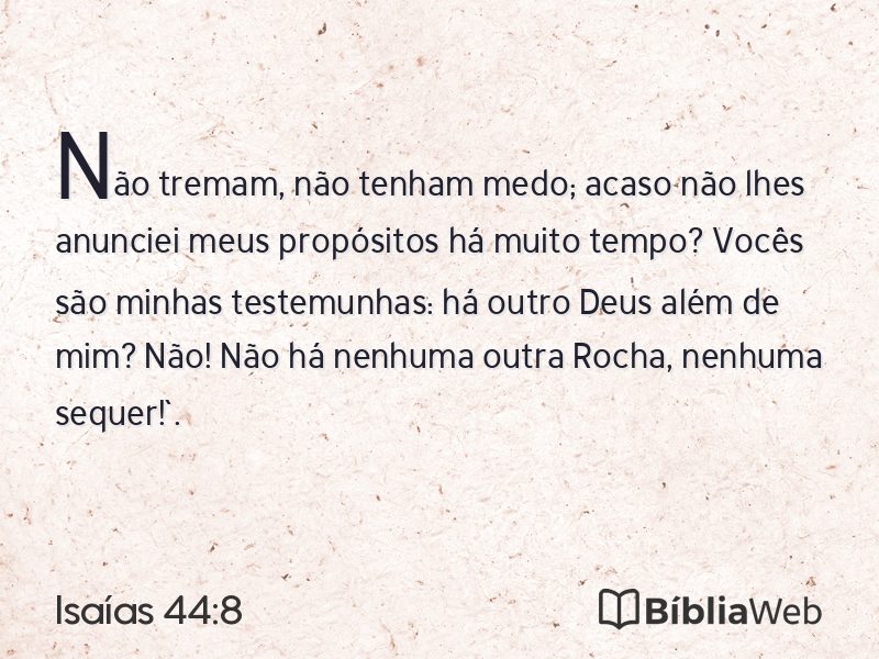 Isaías 44:8 em imagem para compartilhar