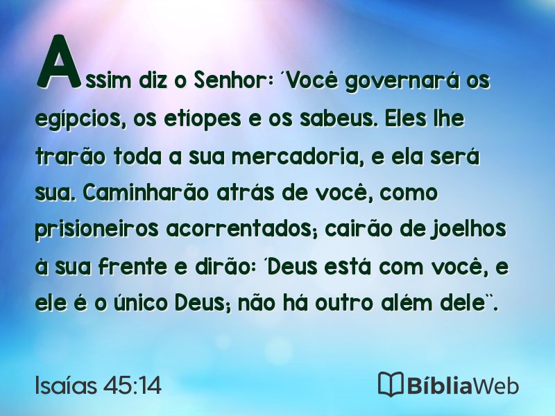 Isaías 45:14 em imagem para compartilhar