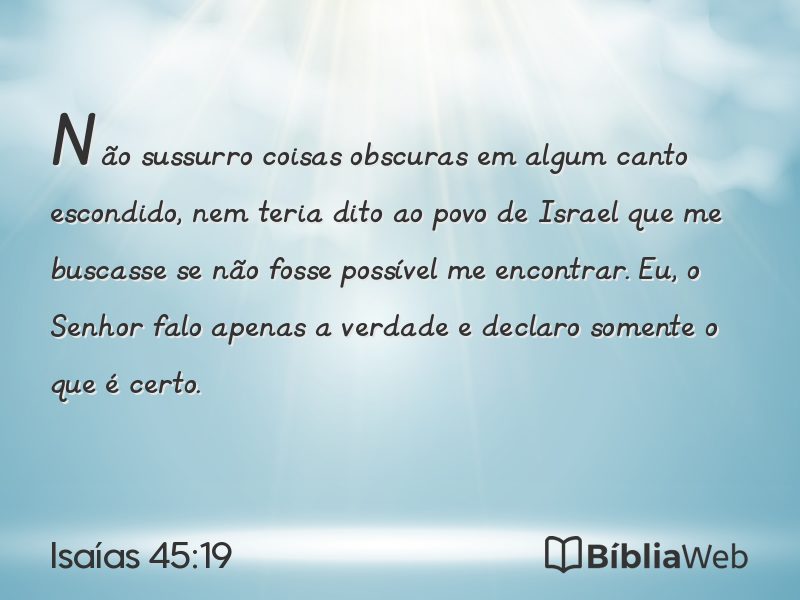 Isaías 45:19 em imagem para compartilhar