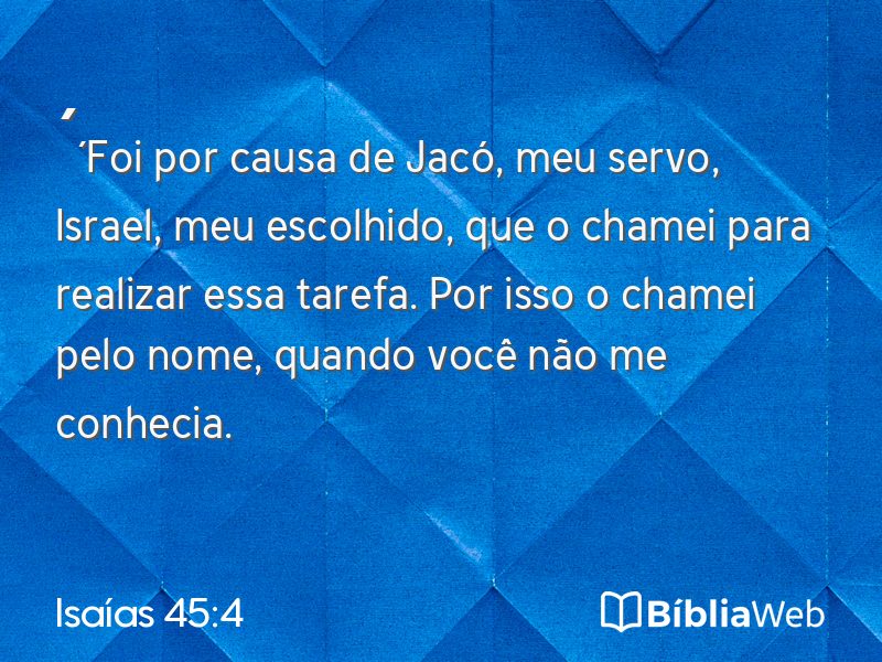 Isaías 45:4 em imagem para compartilhar