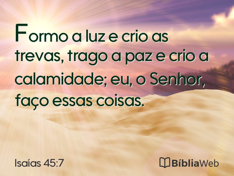 Isaías 45:7 em imagem para compartilhar