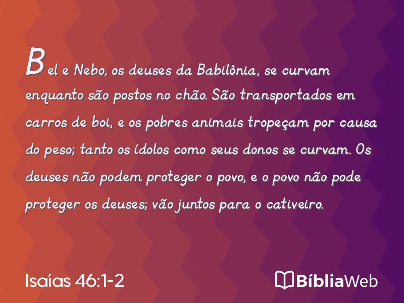 Isaías 46:1-2 em imagem para compartilhar