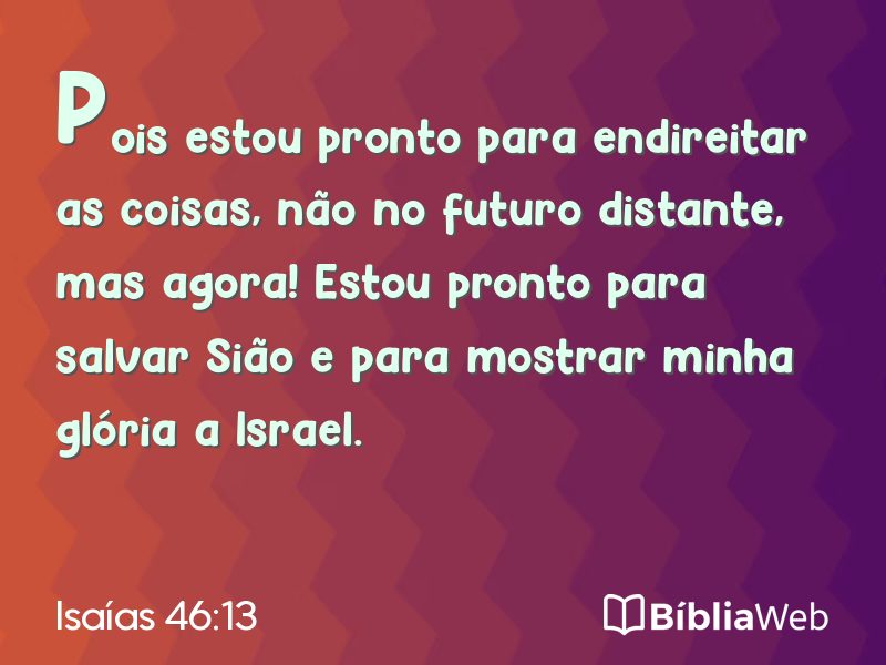 Isaías 46:13 em imagem para compartilhar