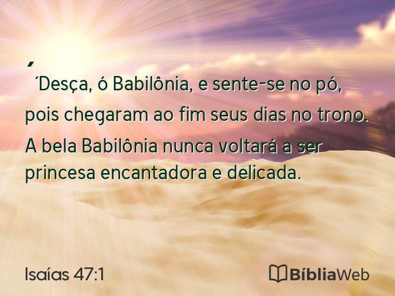 Isaías 47:1 em imagem para compartilhar