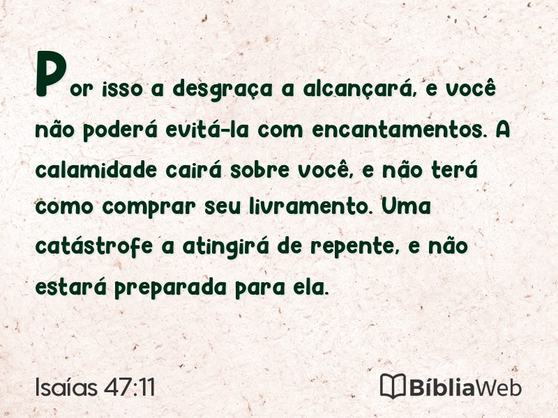 Isaías 47:11 em imagem para compartilhar