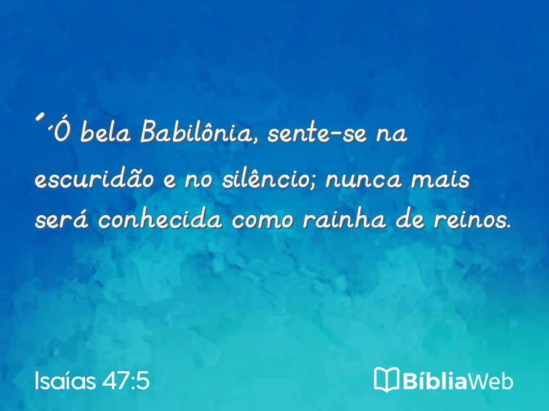 Isaías 47:5 em imagem para compartilhar