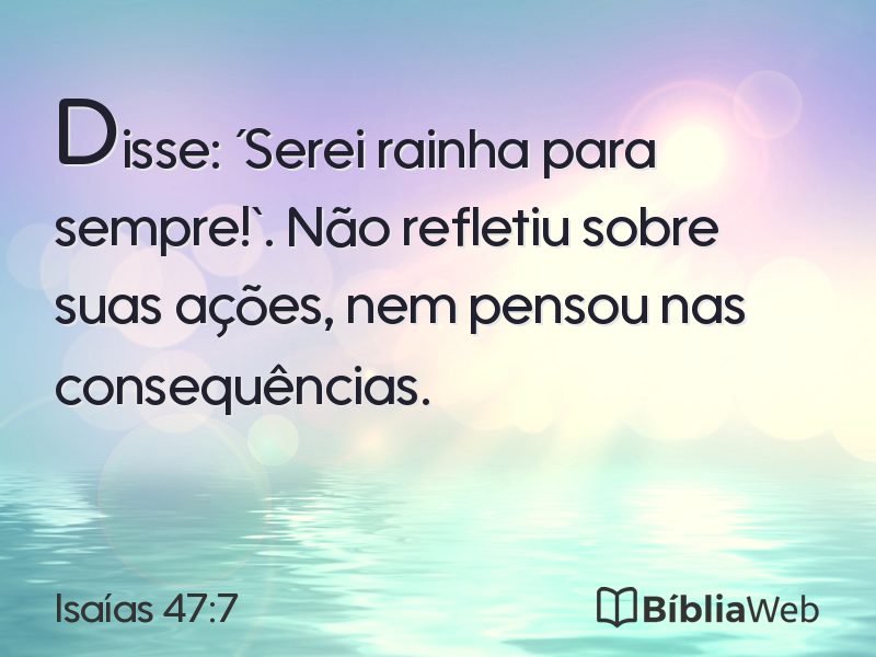 Isaías 47:7 em imagem para compartilhar