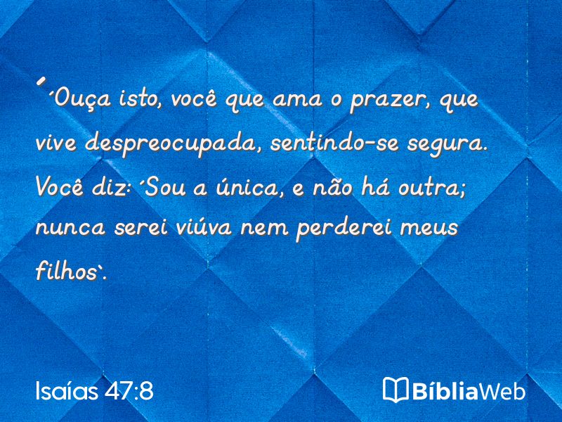 Isaías 47:8 em imagem para compartilhar