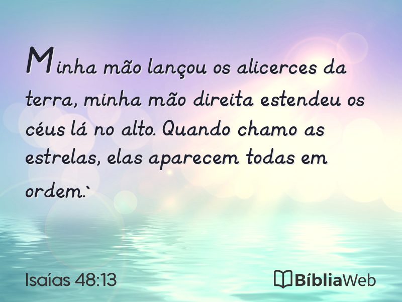 Isaías 48:13 em imagem para compartilhar