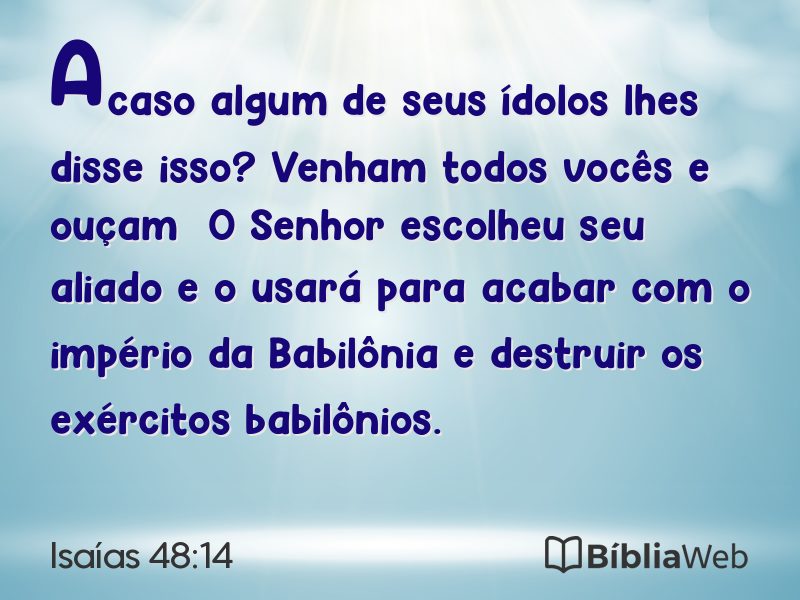 Isaías 48:14 em imagem para compartilhar