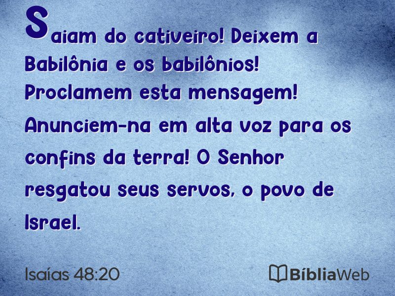 Isaías 48:20 em imagem para compartilhar
