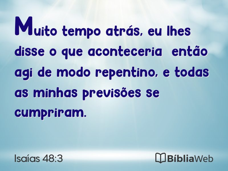 Isaías 48:3 em imagem para compartilhar