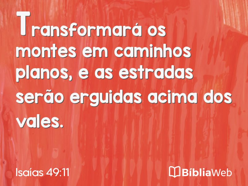 Isaías 49:11 em imagem para compartilhar