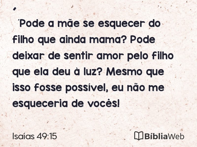 Isaías 49:15 em imagem para compartilhar