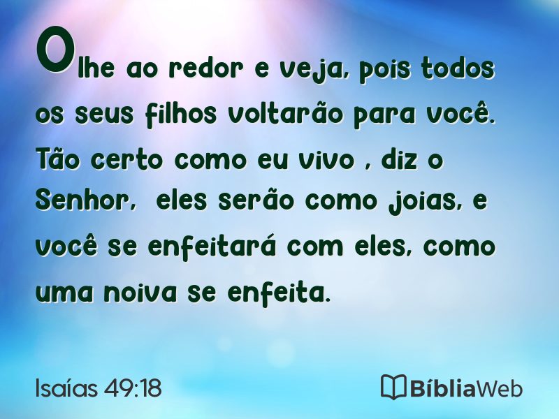 Isaías 49:18 em imagem para compartilhar