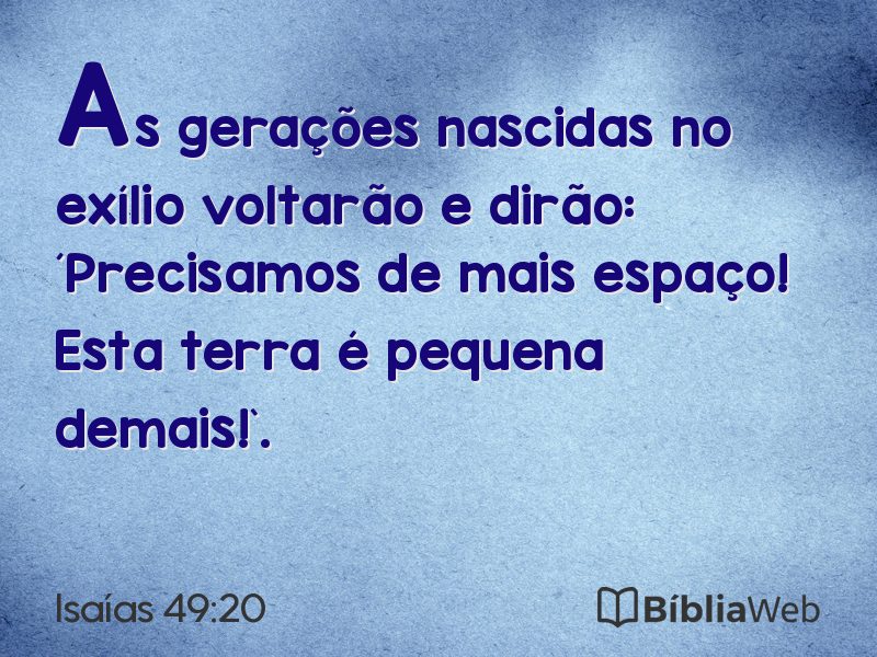 Isaías 49:20 em imagem para compartilhar