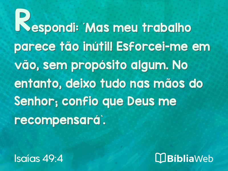 Isaías 49:4 em imagem para compartilhar