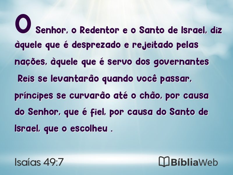 Isaías 49:7 em imagem para compartilhar