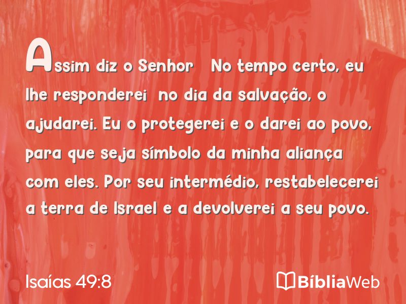 Isaías 49:8 em imagem para compartilhar