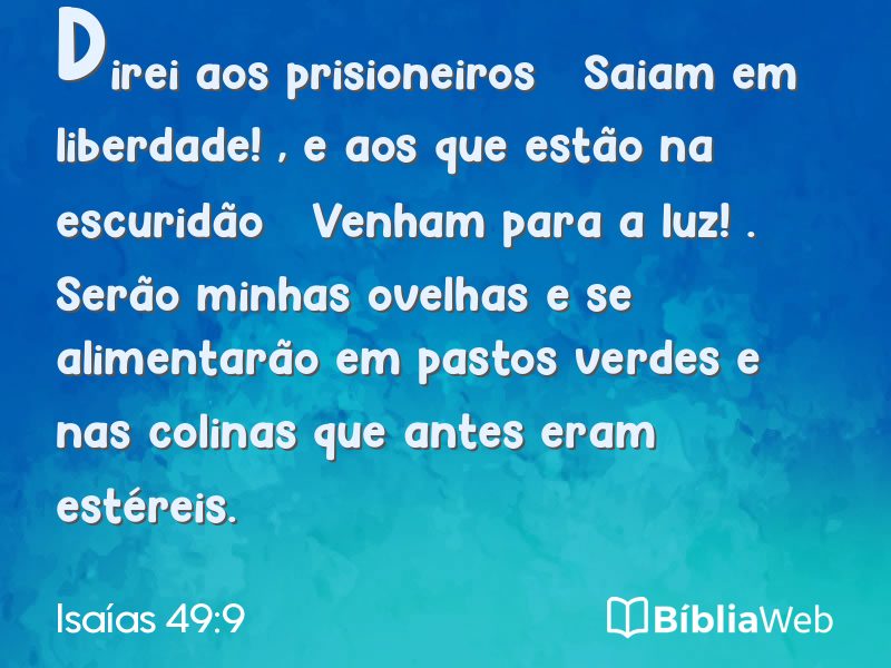 Isaías 49:9 em imagem para compartilhar