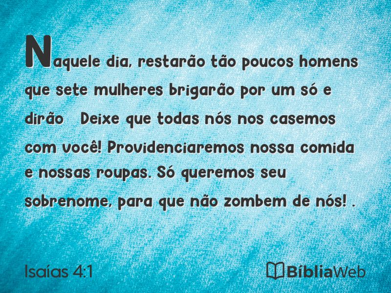 Isaías 4:1 em imagem para compartilhar